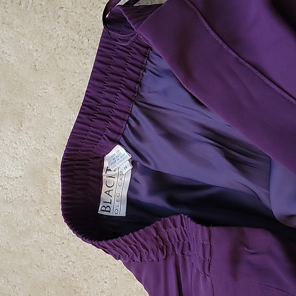Blakc Tie Oleg Cassini Purple 100% Silk Skirt - Picture 6 of 8